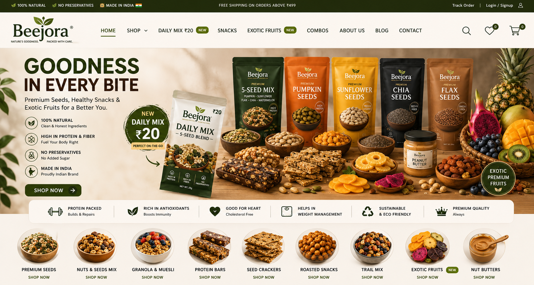 Beejora healthy foods range