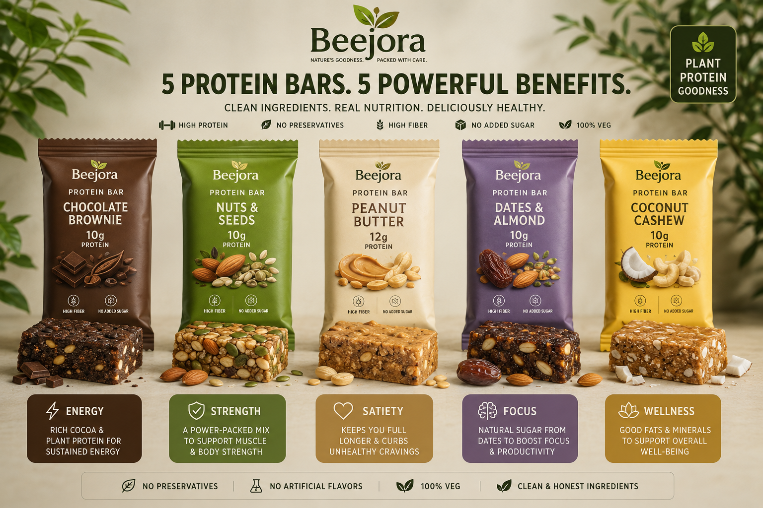 Beejora Protein Bars Variety Pack
